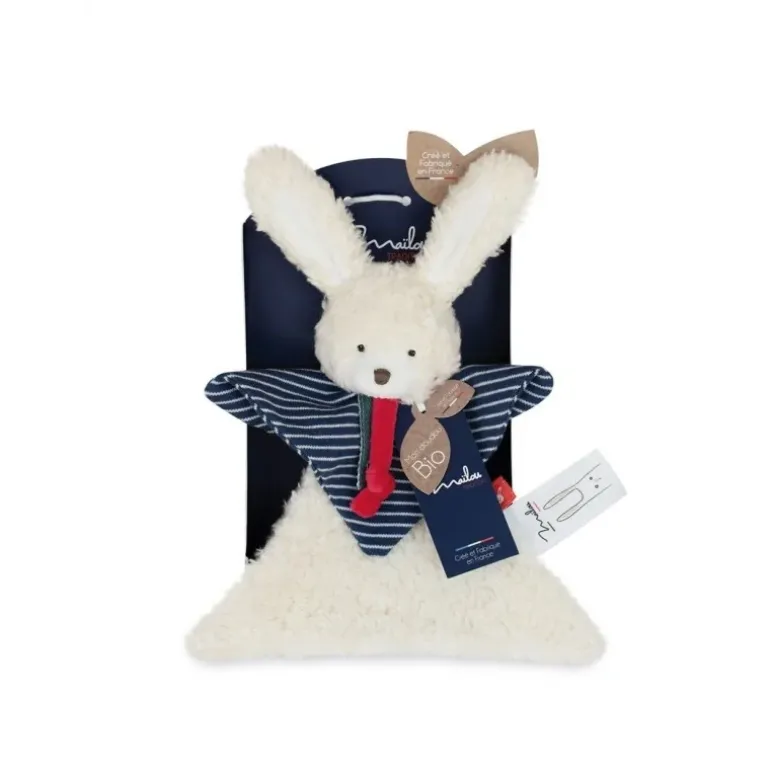 Doudou lapin en coton biologique - 22 cm