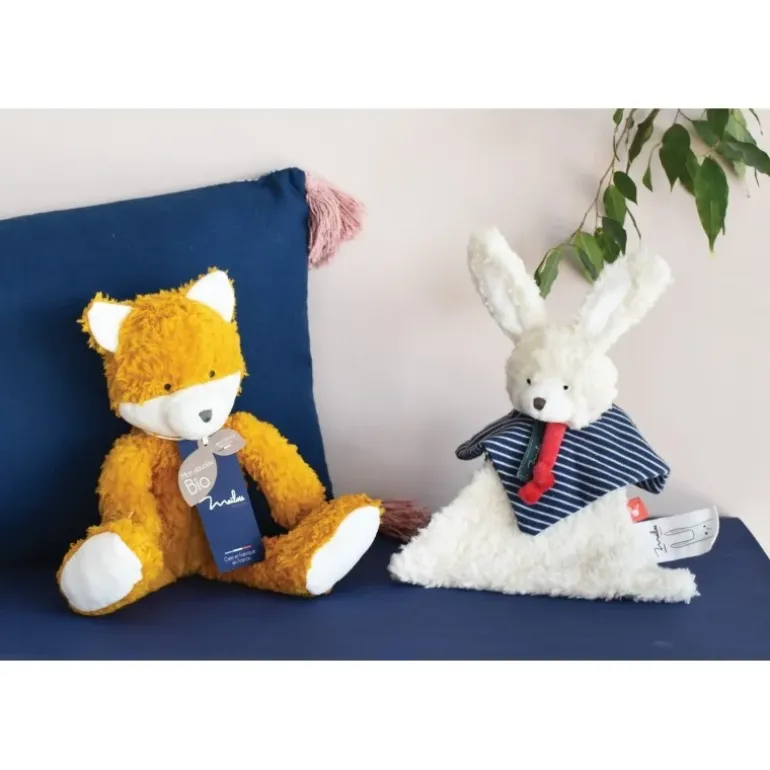 Doudou lapin en coton biologique - 22 cm