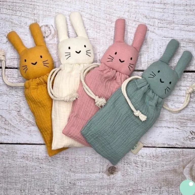 Doudou Lapin Vieux Rose "Marceau"