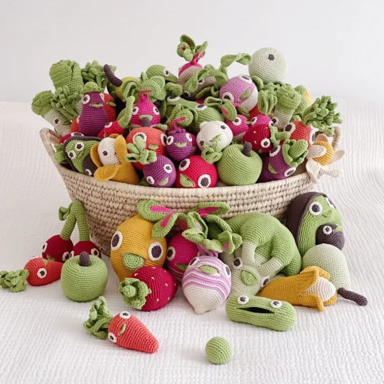 Hochet banane Barbara en coton bio