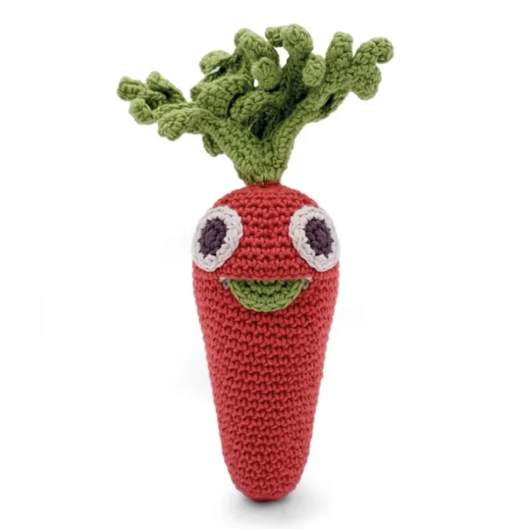 Hochet carotte Charlotte en coton bio