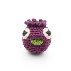 Hochet mini myrtille Mimi en coton bio