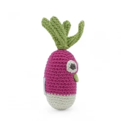 Hochet mini radis Gigi en coton bio