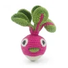 Hochet mini radis rond Louie en coton bio