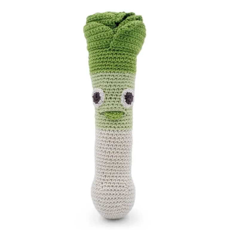 Hochet poireau Orso en coton bio