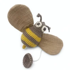 Jouet apaisant Alby l'abeille beige 100% coton bio