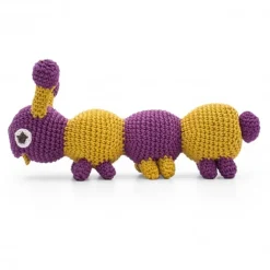 Jouet Apaisant Chester la chenille violette 100% coton bio