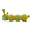 Jouet Apaisant Chiara la chenille verte 100% coton bio