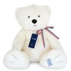 Ours en peluche - L'OURS FRANCAIS 65 cm - Blanc poudré