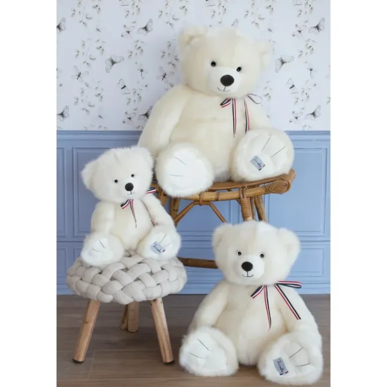 Ours en peluche - L'OURS FRANCAIS - 50 cm - Blanc poudré