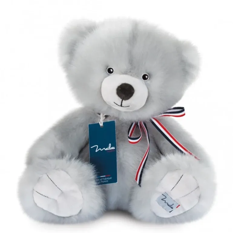 Ours en peluche - L'OURS FRANCAIS - 50 cm - Gris Perle