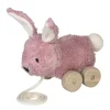 Peluche à tirer lapin Mingus rose