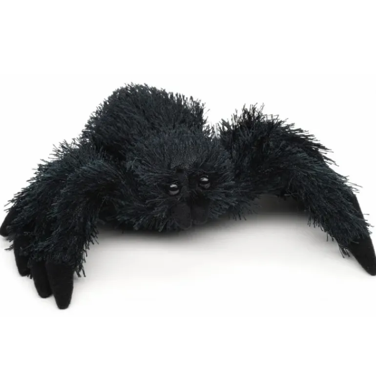 Peluche araignée noire - 15 cm