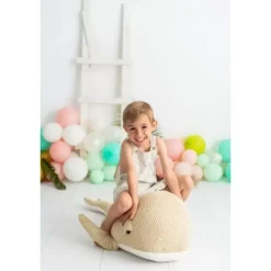Peluche baleine beige en crochet MAXI