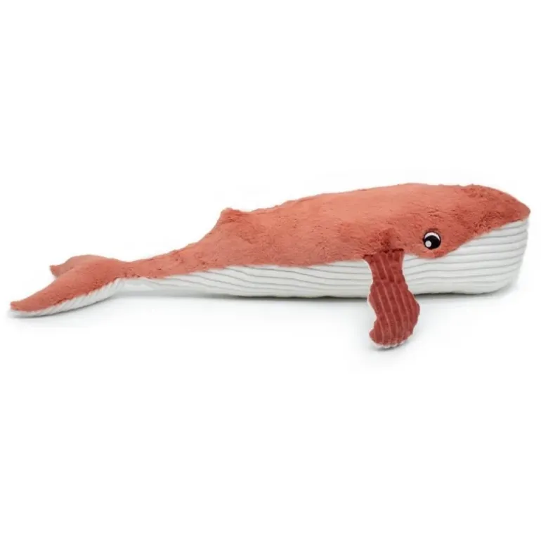 Peluche baleine géante et son bébé Gravillou terracotta