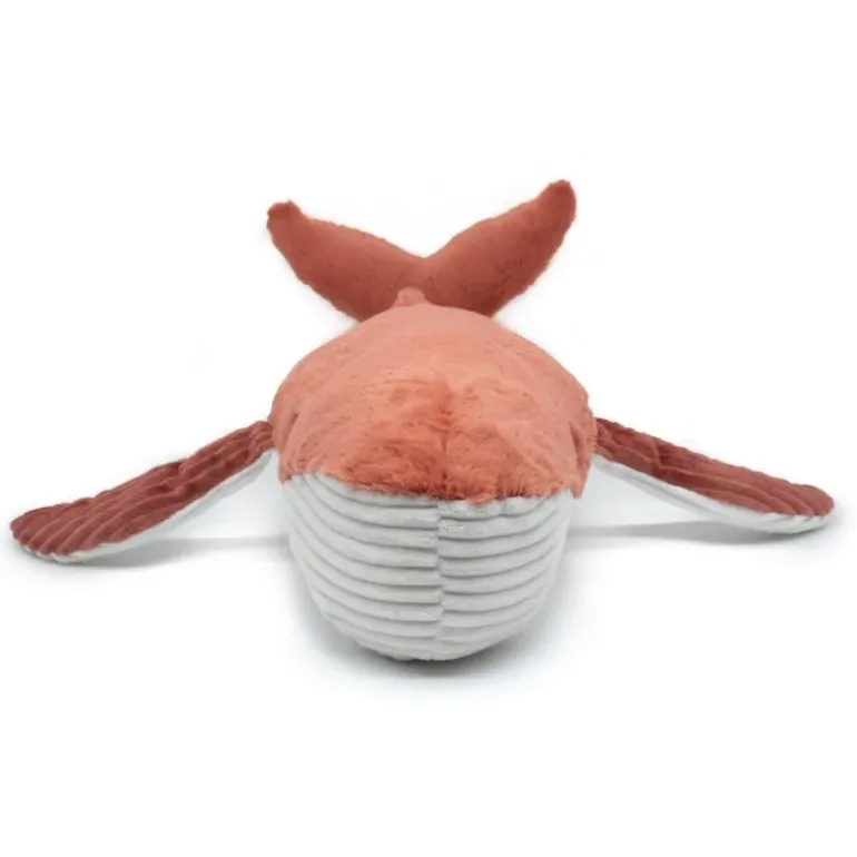 Peluche baleine géante et son bébé Gravillou terracotta