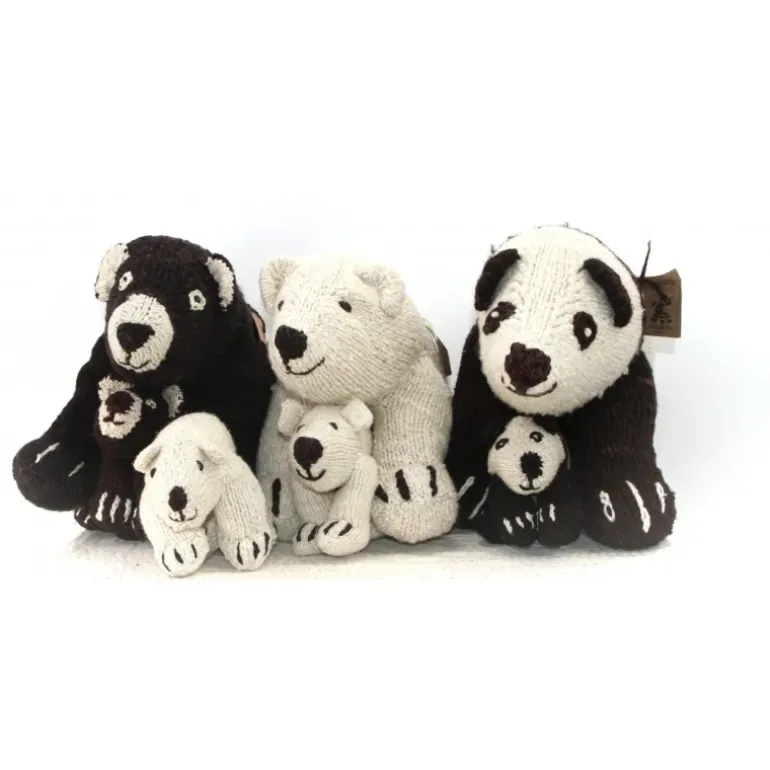 Peluche bébé panda laine fait main équitable