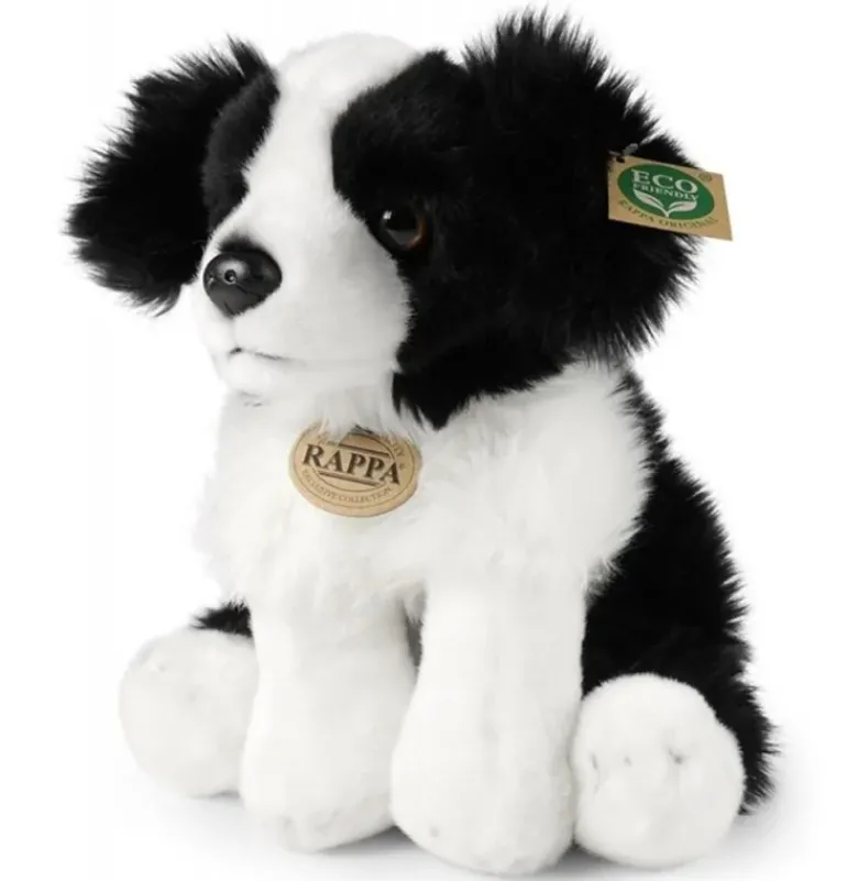 Peluche border collie assis - 30 cm