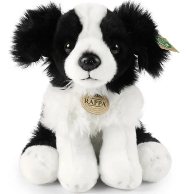 Peluche border collie assis - 30 cm