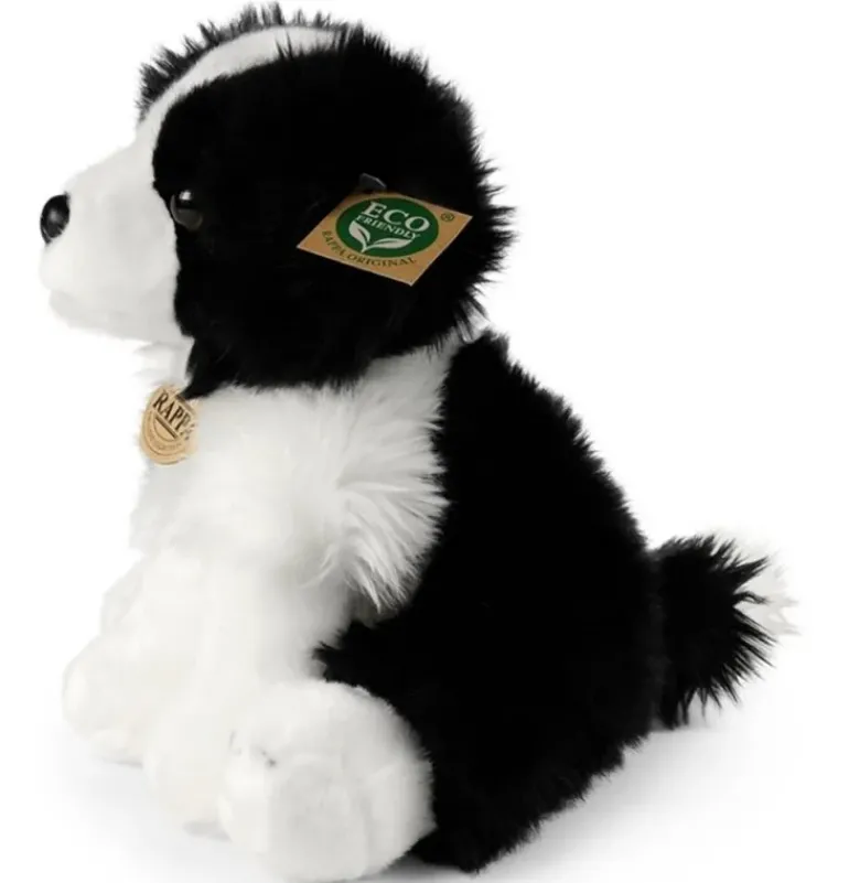Peluche border collie assis - 30 cm