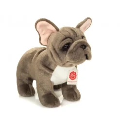 Peluche bouledogue français gris - 30 cm