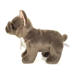 Peluche bouledogue français gris - 30 cm