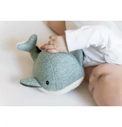 Peluche bruit blanc baleine Moby vert d'eau rechargeable