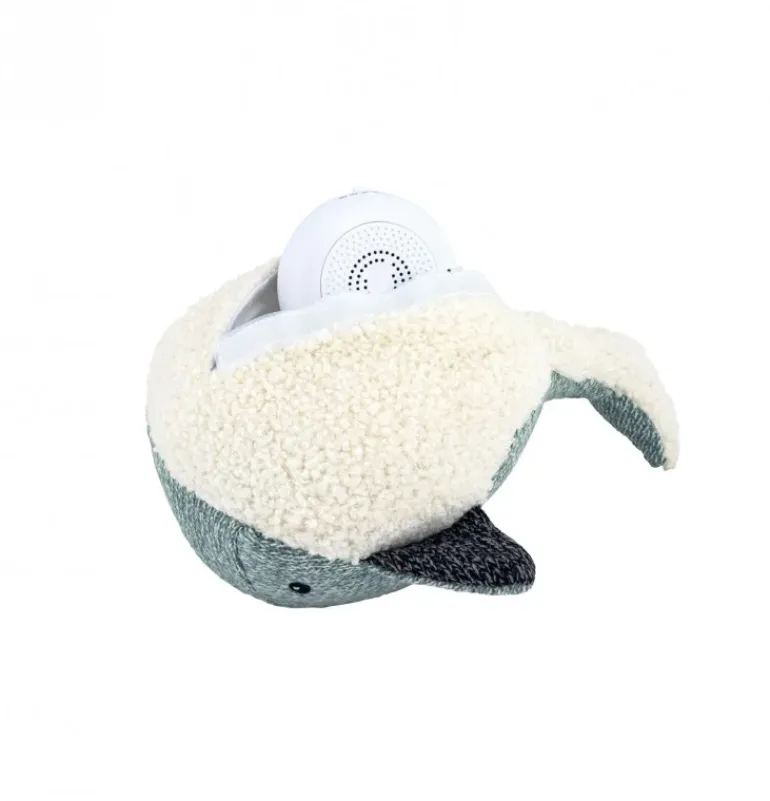 Peluche bruit blanc baleine Moby vert d'eau rechargeable