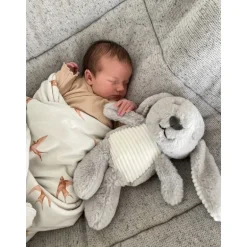 Peluche bruit blanc Milo le lapin gris