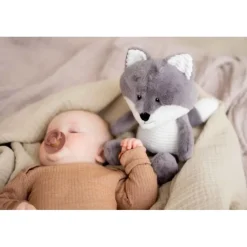 Peluche bruit blanc Renard Robin gris doux