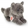 Peluche chat chartreux couché - 20 cm