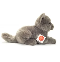 Peluche chat chartreux couché - 20 cm