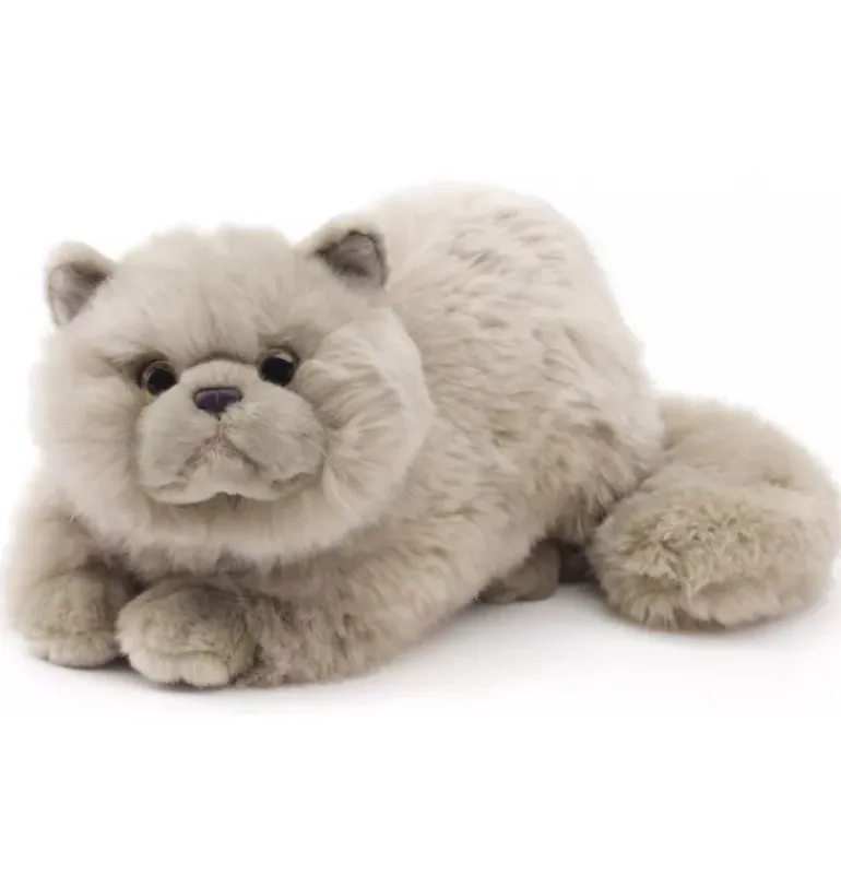 Peluche chat persan gris - 31 cm