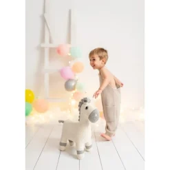 Peluche cheval en crochet MINI blanc cassé