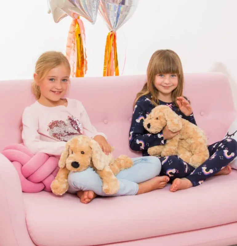 Peluche chien beige souple - 40 cm