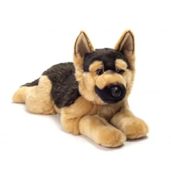 Peluche chien berger allemand couché - 60 cm