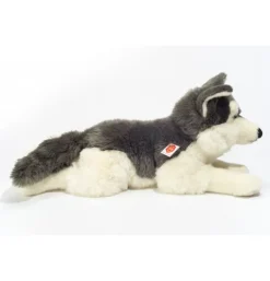 Peluche chien Husky couché - 60 cm