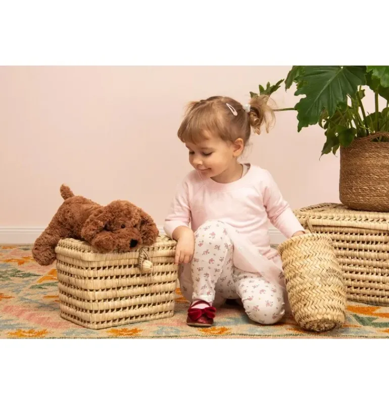 Peluche chien marron souple - 28 cm