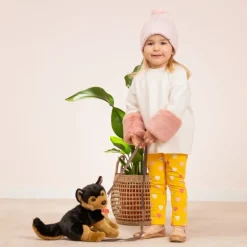 Peluche chiot berger allemand assis - 30 cm
