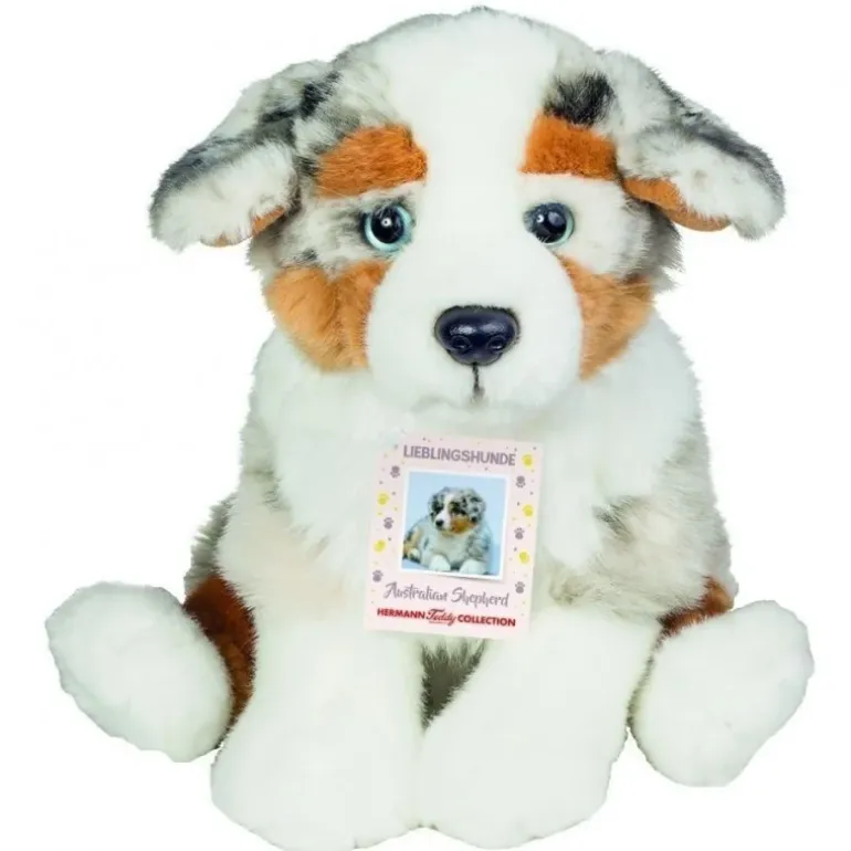 Peluche chiot berger australien assis - 22 cm