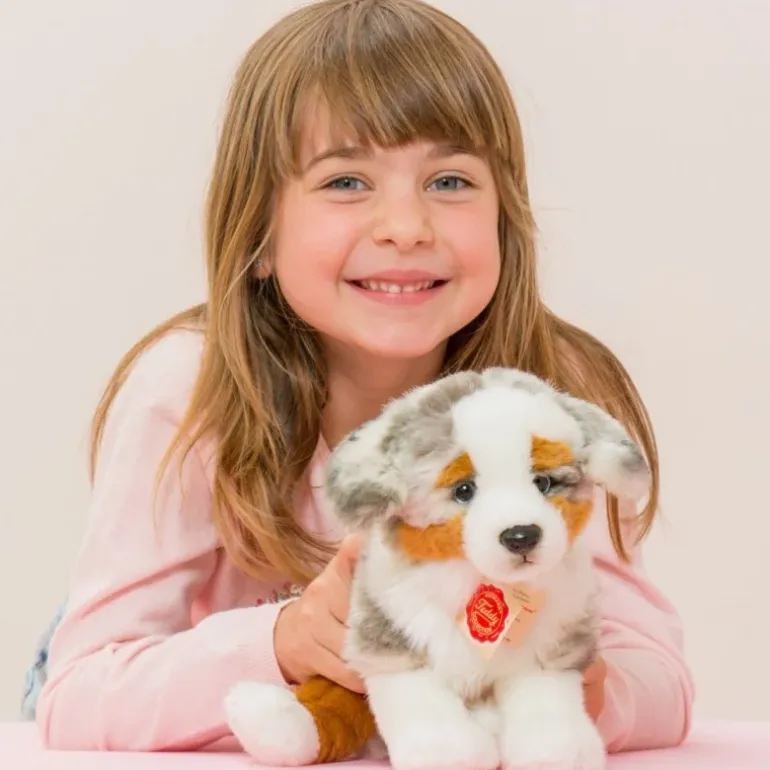 Peluche chiot berger australien assis - 22 cm