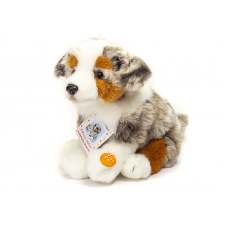 Peluche chiot berger australien assis - 22 cm