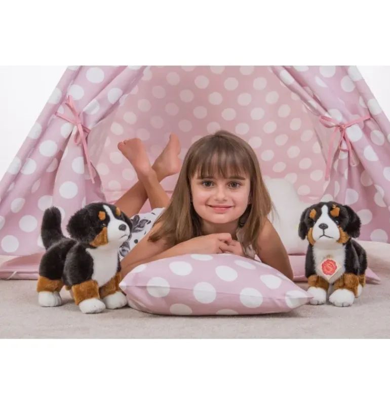 Peluche chiot Bouvier Bernois debout - 23 cm