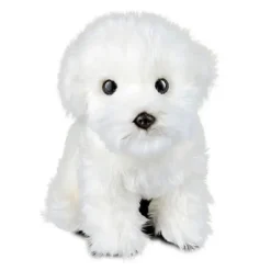 Peluche chiot maltais - 24 cm
