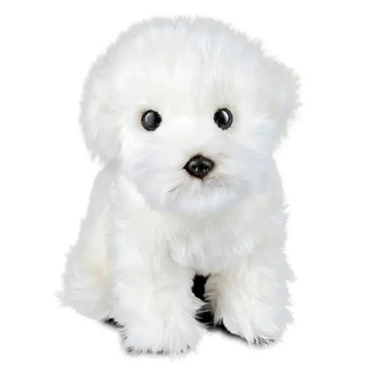 Peluche chiot maltais - 24 cm