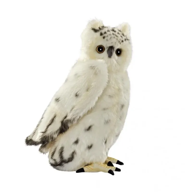 Peluche chouette blanche avec tête articulée - 32cm