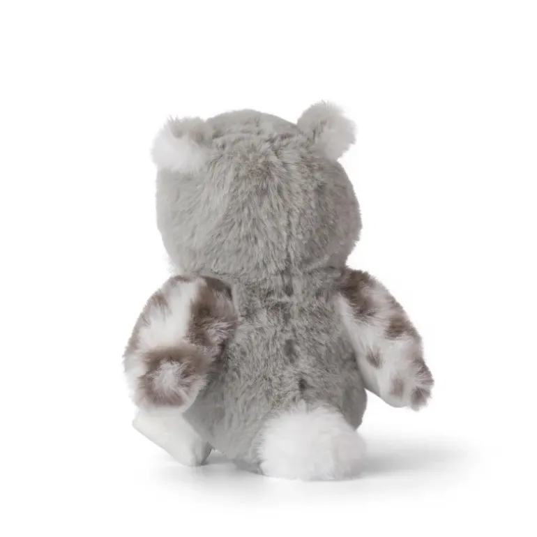 Peluche chouette duveteuse grise WWW -15 cm