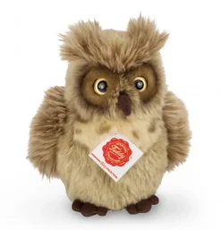 Peluche chouette gris-marron - 17 cm