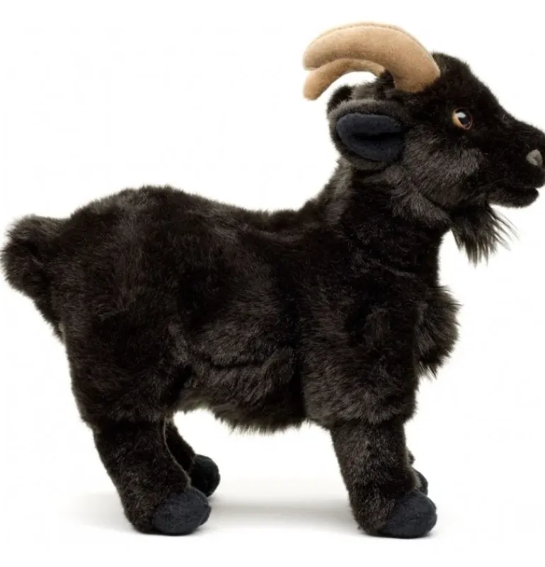 Peluche chèvre de montagne noire - 29 cm