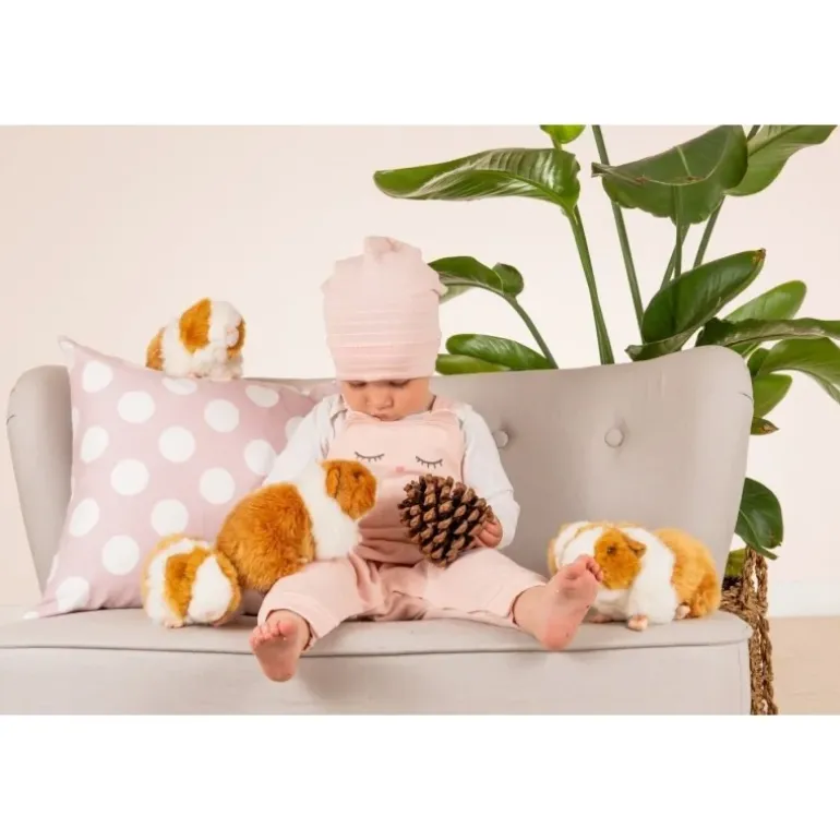 Peluche cochon d'Inde doré et blanc - 20 cm